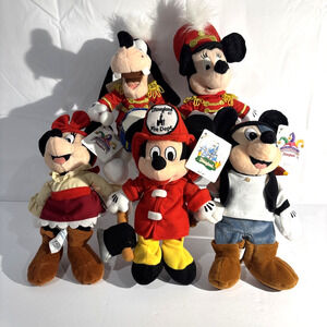 Vintage Disneyland Disney World Plushes Goofy Mickey Minnie Lot Of 5 NWT